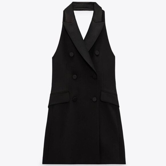 ZARA Black Tuxedo Blazer Dress - Picture 3 of 9